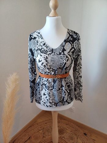 Blouse grise à motifs Pittarello taille M 38