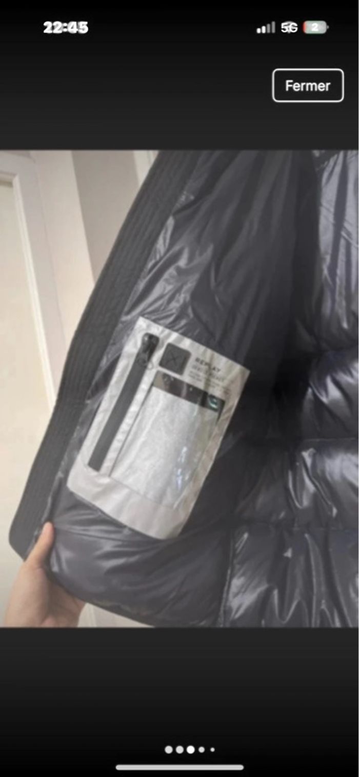 Doudoune marque replay taille m porté une fois - photo numéro 2