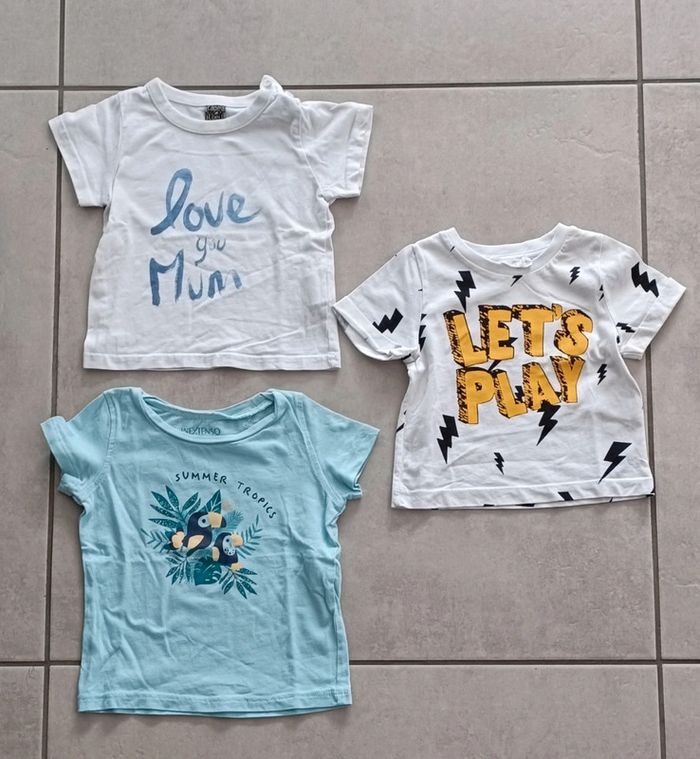 Lot de 3 tee-shirts garçon - taille 12 mois