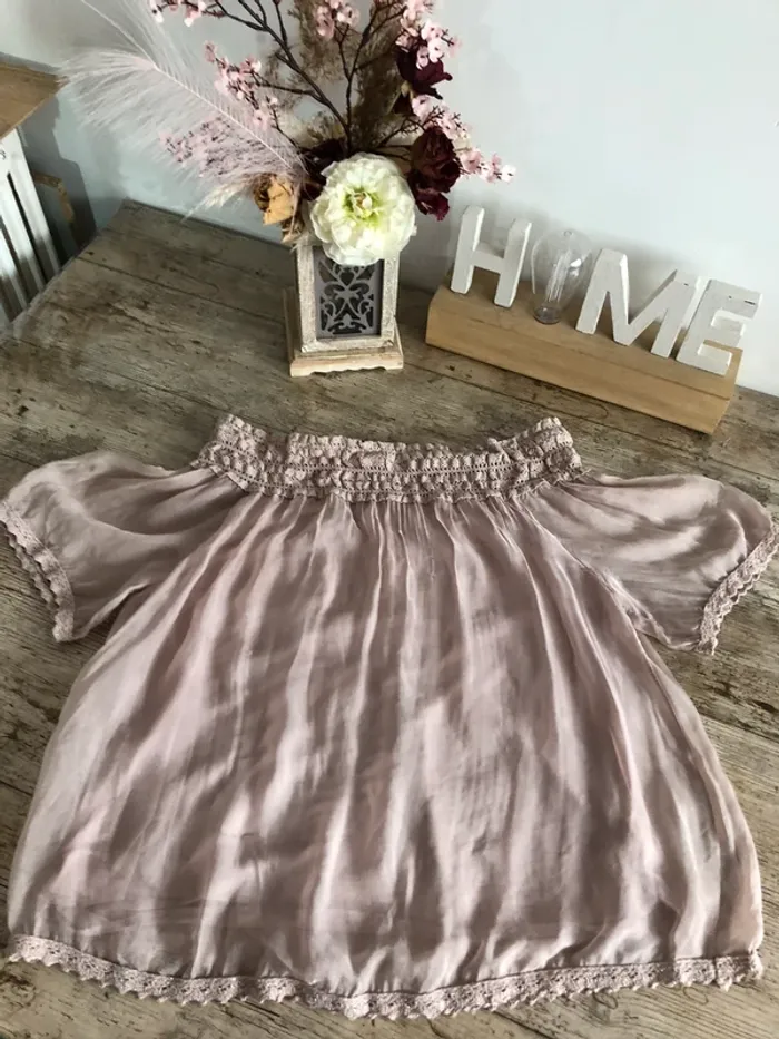 Blouse en soie rose . - photo numéro 9