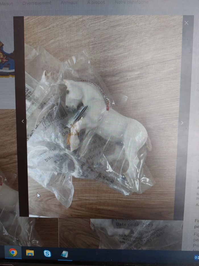 Figurine papo cheval blanc Percheron neuf sous blister