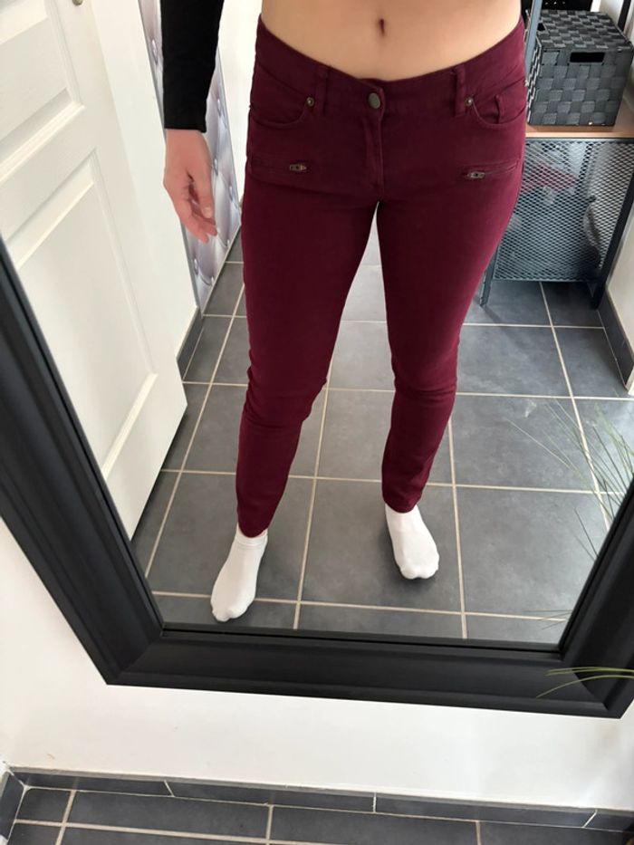 Ensemble (blouse Cache Cache + pantalon taille basse Ikks) taille M très bon état - photo numéro 9