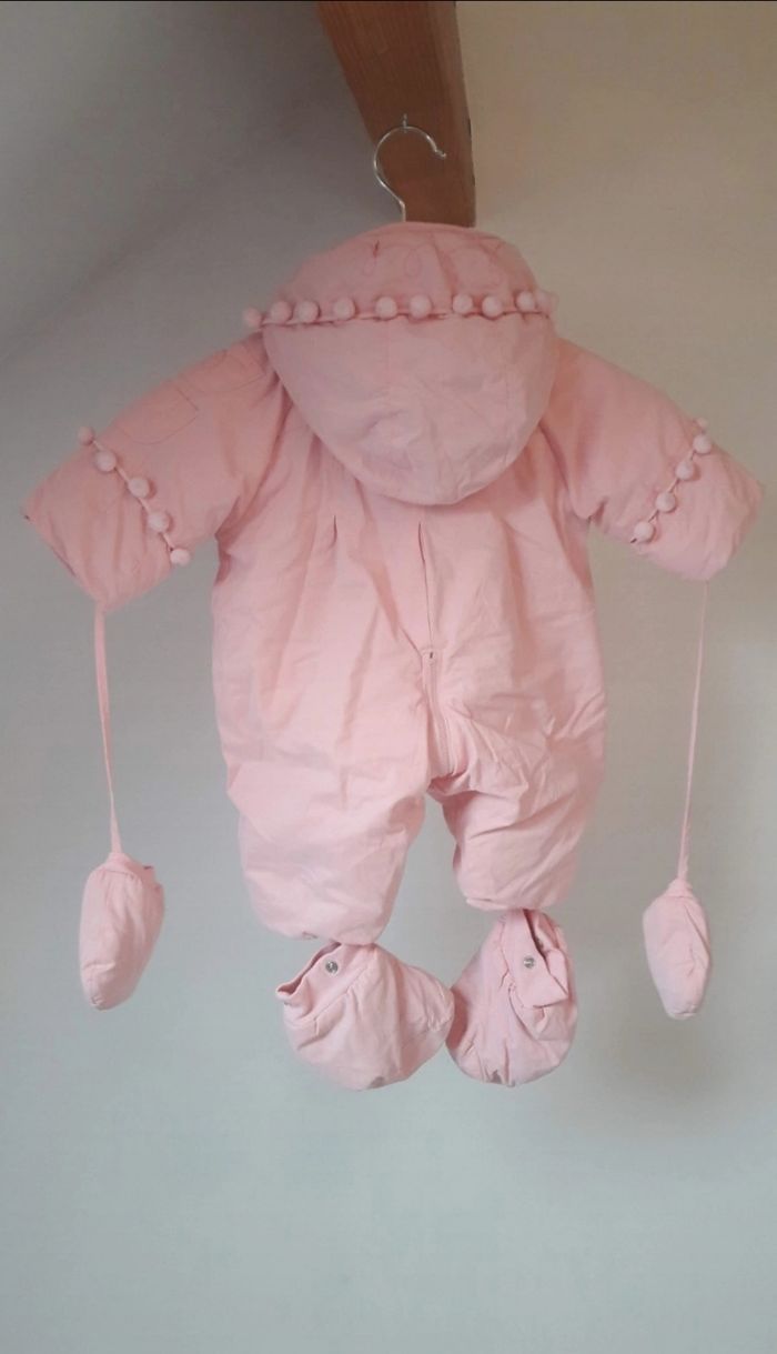 💖 Magnifique combinaison pilote rose en excellent état  bébé fille 3 mois clayeux - photo numéro 3