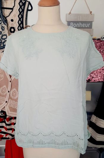 Tee-shirt femme Camaïeu vert d'eau 38 #lora11femme38
