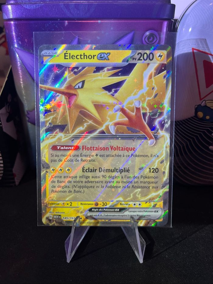 Carte Pokémon Electhor Ex 145/165 151 Mew FR carte neuve - photo numéro 3