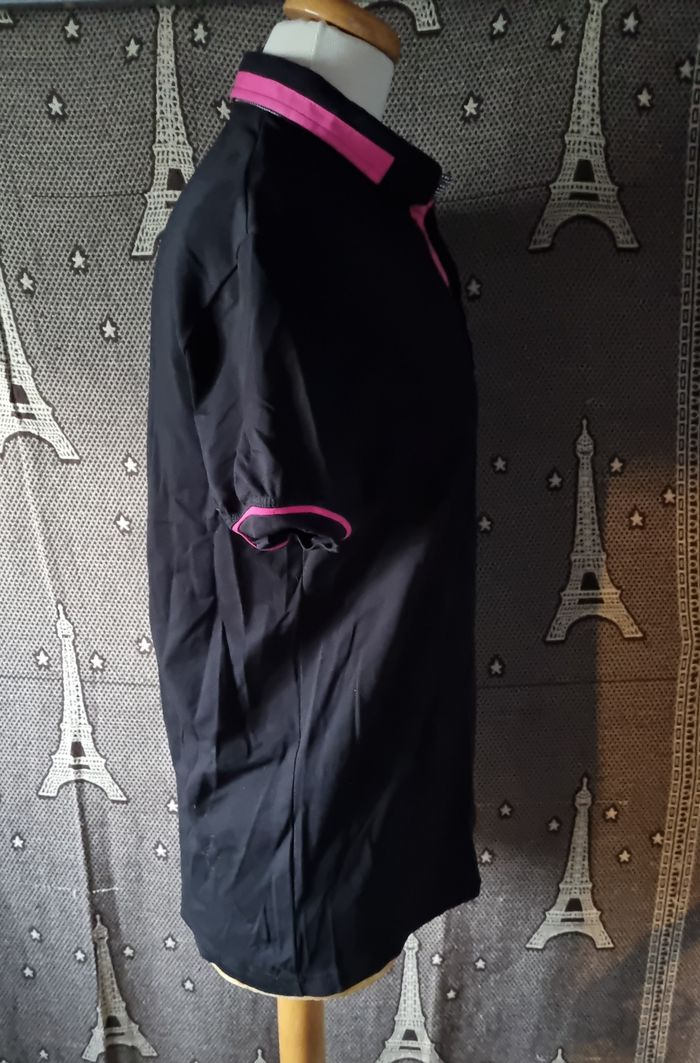Polo noir et fuchsia taille M - photo numéro 5