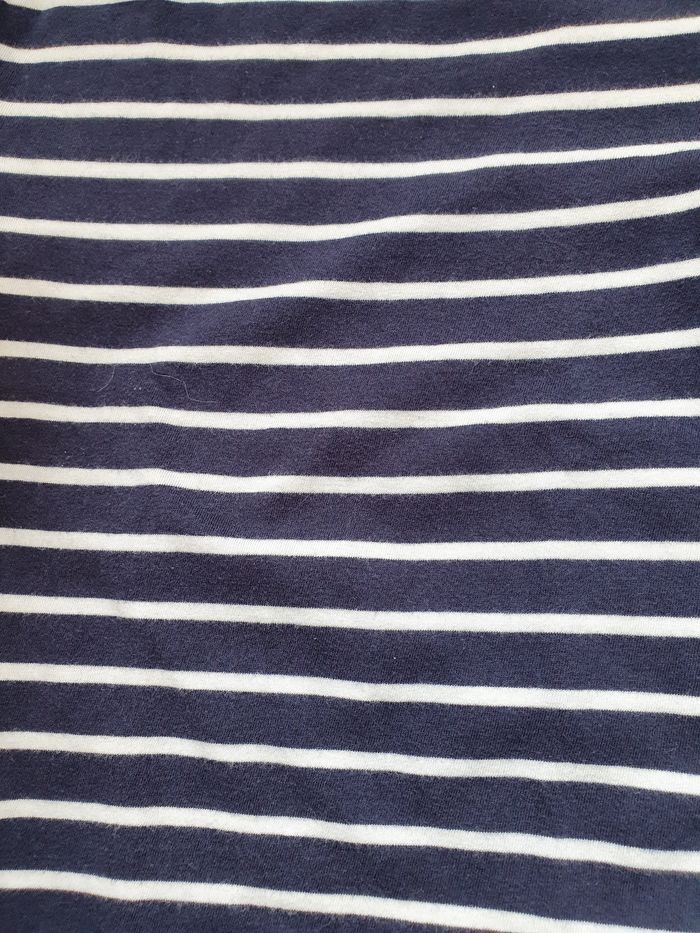 T.shirt manches longues rayé bleu marine et blanc Tissaia 4 ans - photo numéro 2