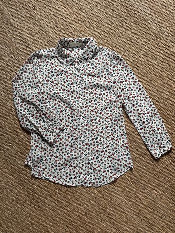 Chemisier femme blanc fleuris taille S