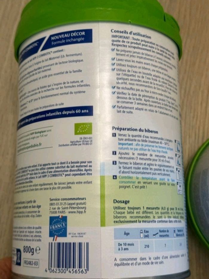 2 boîtes de lait hipp combiotic neuves. 3ème âge - photo numéro 2