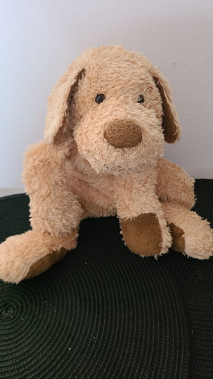 doudou chien beige marron