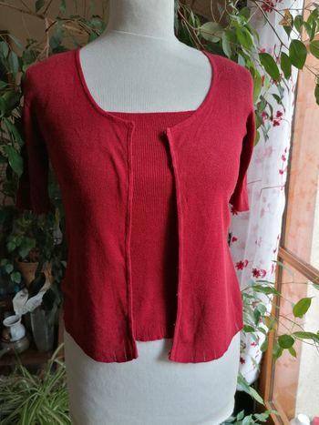 Ensemble haut debardeur et gilet. 38.40 tbe