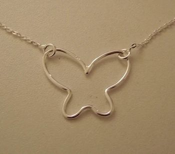 Collier papillon en argent 925/000 fil rond