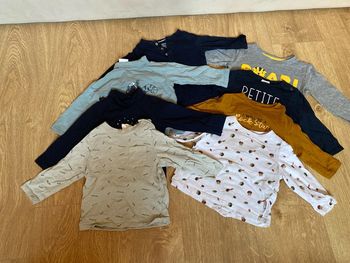 Lot t-shirt manches longues 9 mois