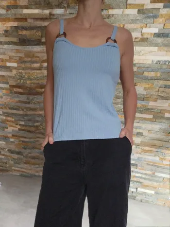 Débardeur bleu ciel NA-KD 34 neuf avec étiquette