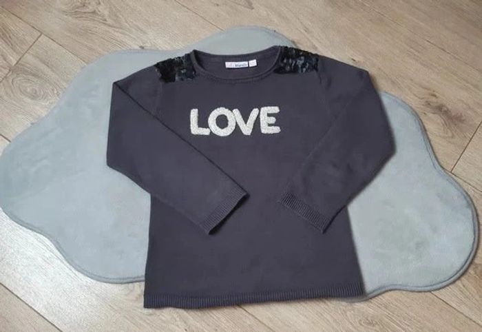 Pull gris "love" lili marelle 6 ans en parfait état 6 ans / 116 cm - photo numéro 2