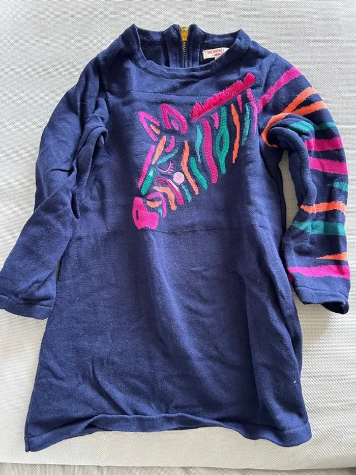 Robe manches longues zèbre