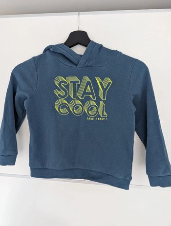 Sweat a capuche bleu stay cool 6 ans