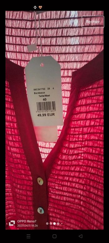 Blouse d été fushia neuve