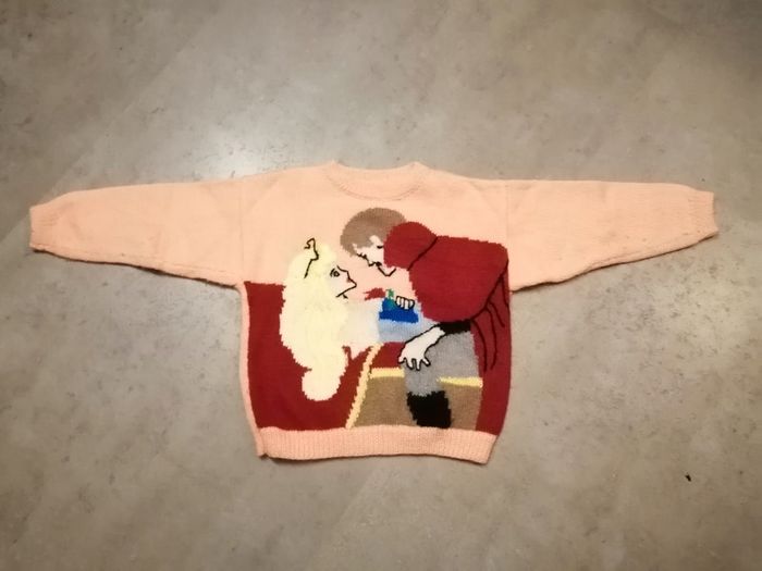 Pull tricoté main 6/10 ans