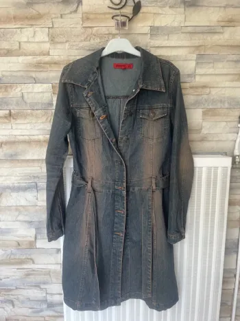 Veste longue en jean