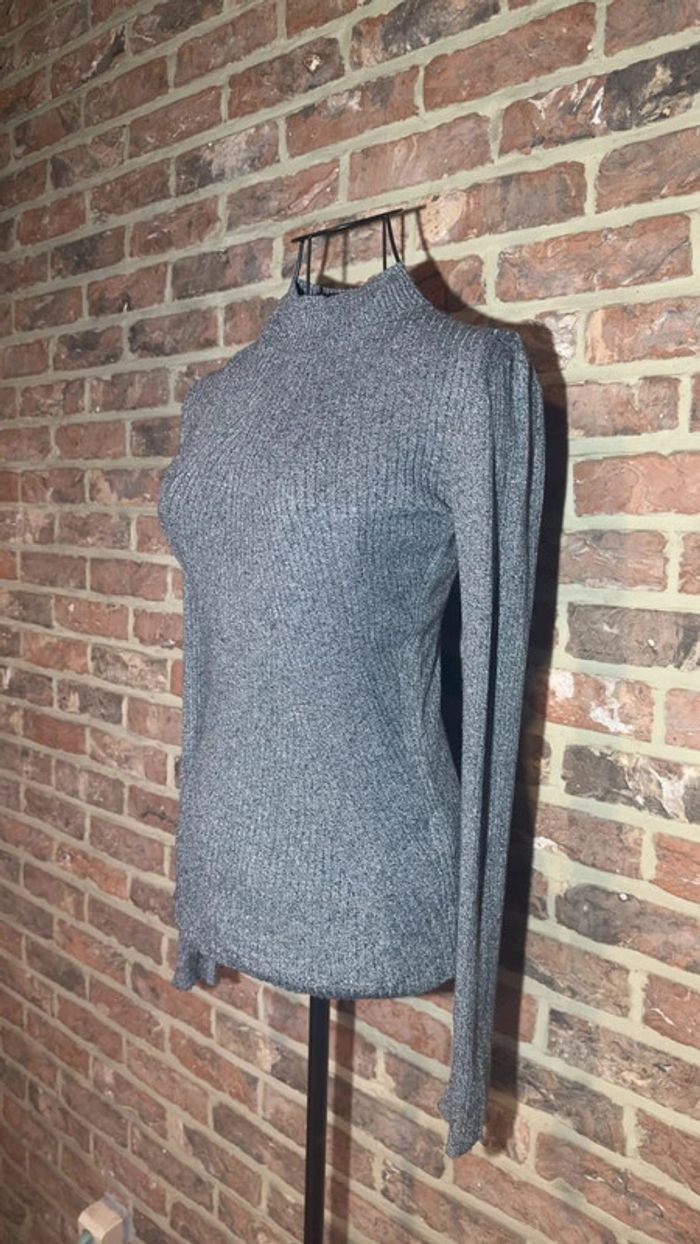 Haut a longues manches gris ligné H&M Taille S / 36 - photo numéro 5