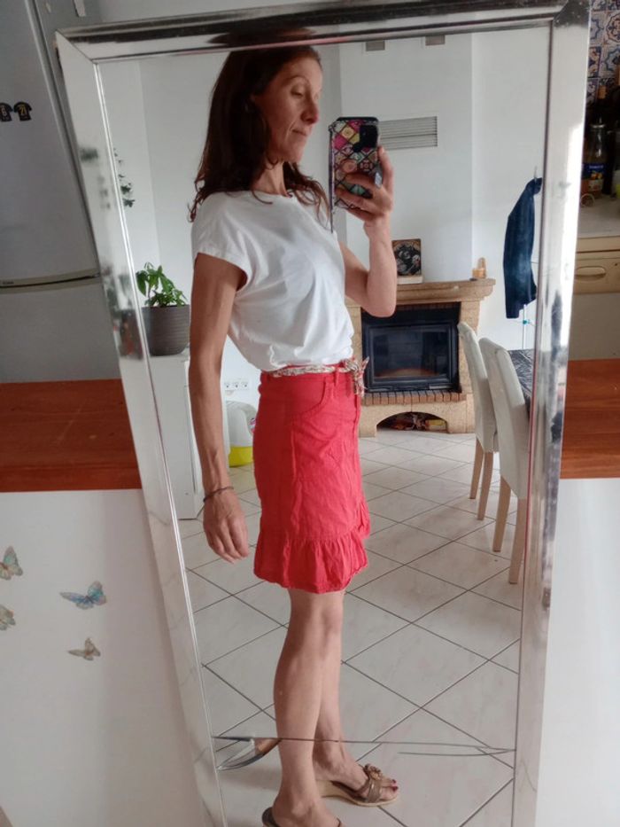 Jupe femme 34 rouge c85 - photo numéro 3