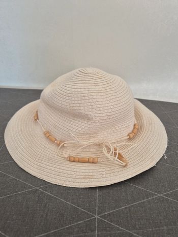 Chapeau de paille femme perle écru taille unique