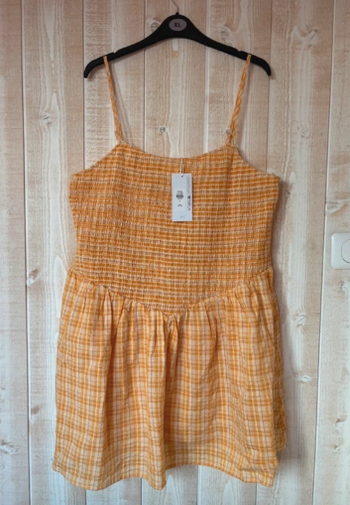 Robe débardeur à carreaux jaune & orange Primark - XL – Neuve