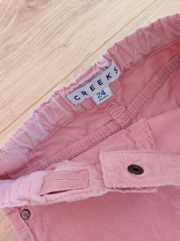 Pantalon rose en velours Creeks 24 mois - photo numéro 3