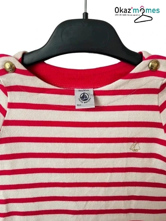 Robe marinière fuchsia à manches longues - Petit Bateau 18 mois (81cm) - photo numéro 2