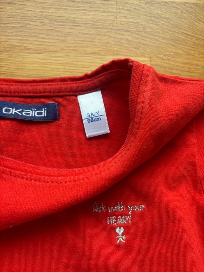 T-shirt ML okaidi 3 ans fille - photo numéro 2