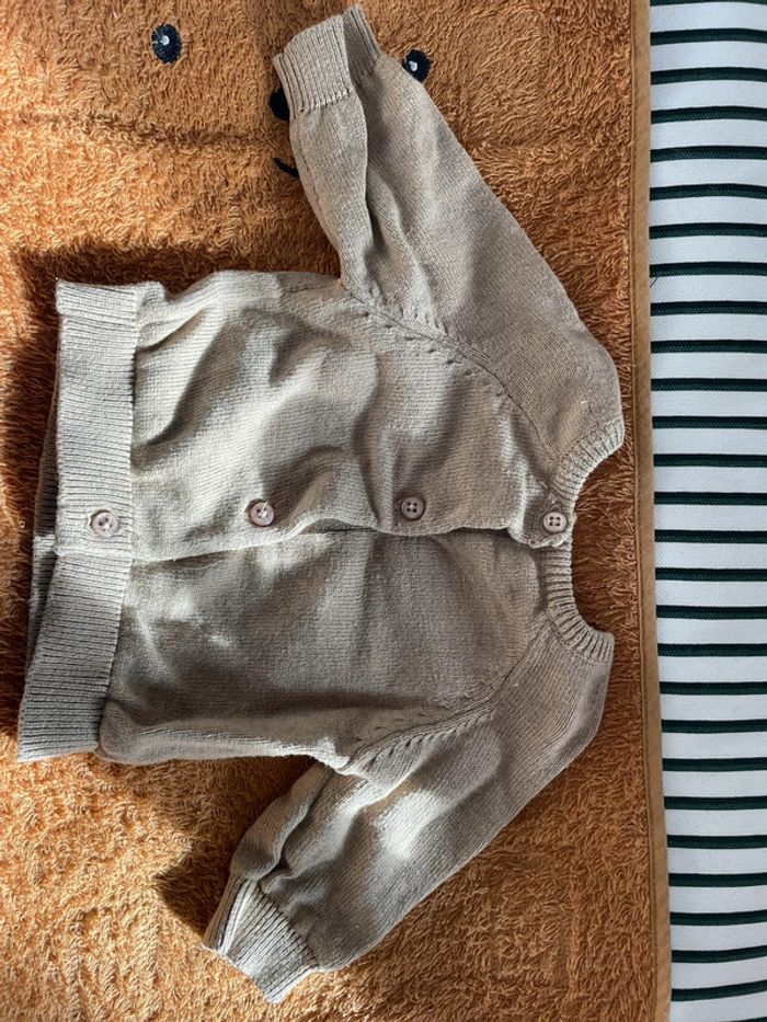 Pull manche longue beige naissance - photo numéro 3