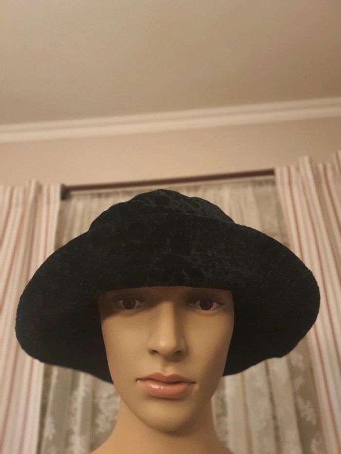 Chapeau noir style velour taille unique M - photo numéro 2
