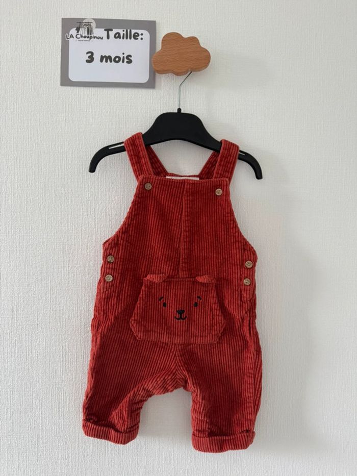 Salopette côtelé - taille 3 mois 🌼