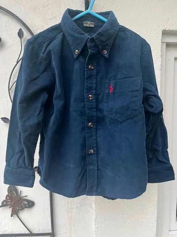 Chemise en velours bleu marine