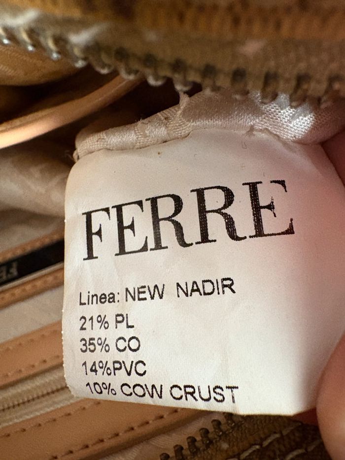 Sac à bandoulière en toile enduite Ferre | Beige et marron | 24 X 20 cm - photo numéro 8