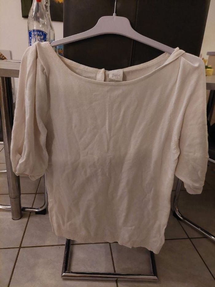 Pull léger camaieu crème
