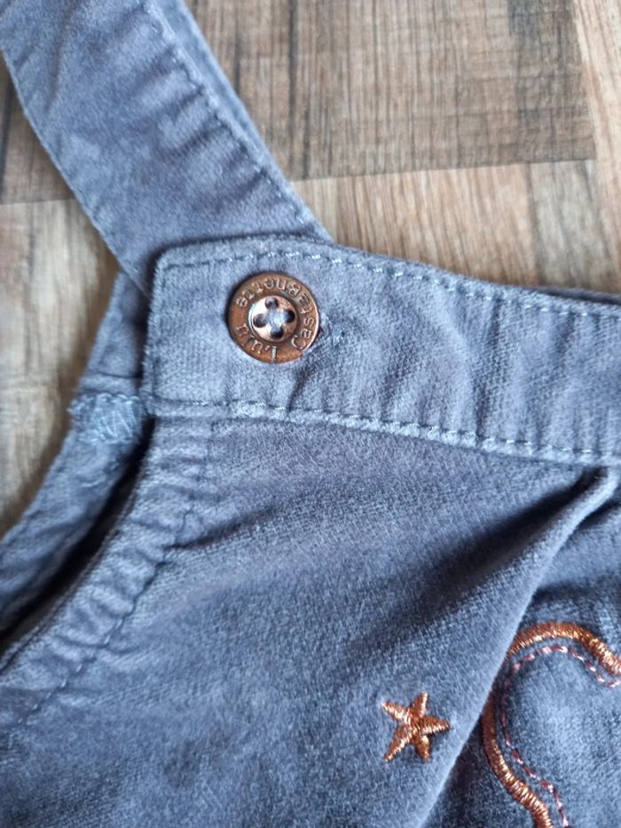 Salopette courte fille, couleur marron, Lulu Castagnette, 18/24 mois, - photo numéro 4