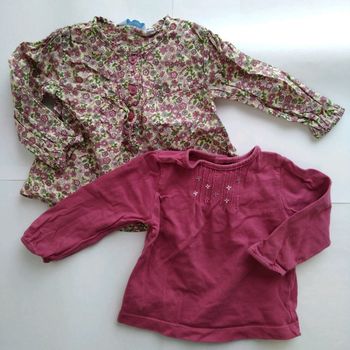 #lot de 2 t-shirts manches longues 12 mois
