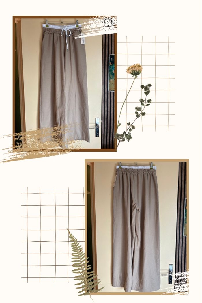 Pantalon fluide beige