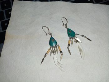 Boucle d'oreille amérindienne turquoise