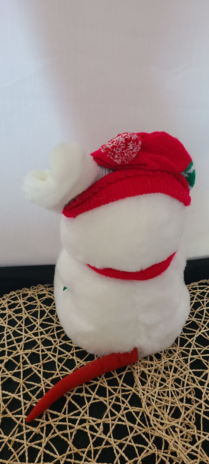 Souris en peluche de Noël 28 cm de haut - photo numéro 3