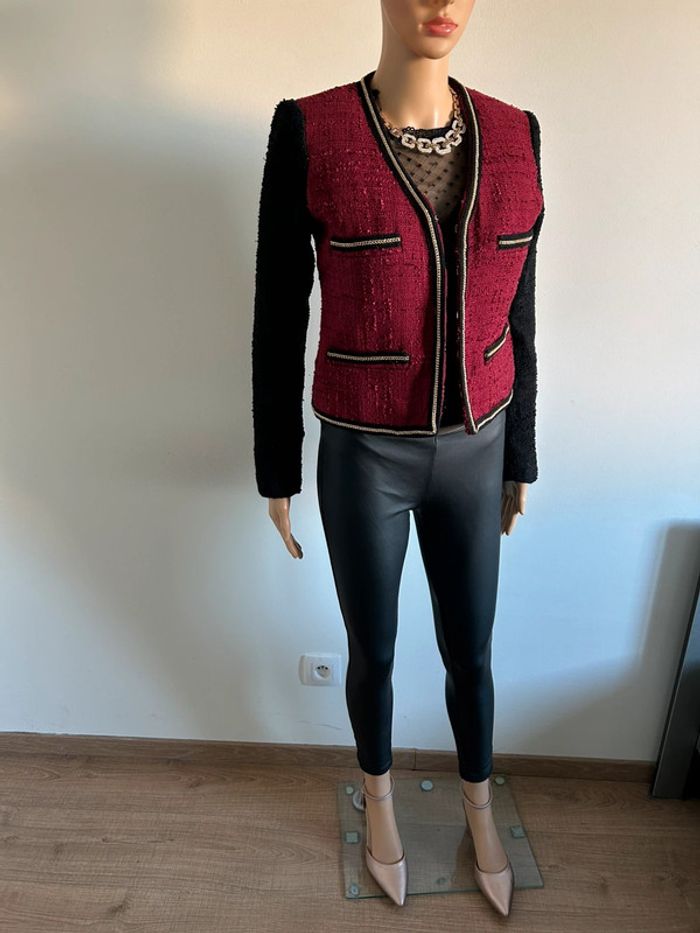 Blazer rouge et noir Mango taille S TBE - photo numéro 4