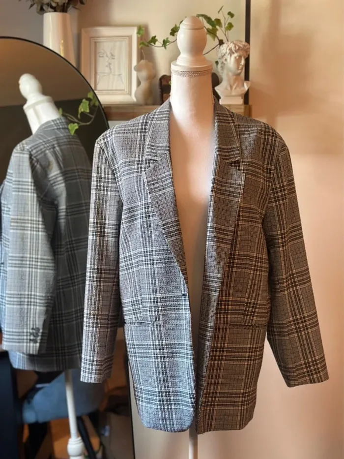 Veste blazer oversize à carreaux Weekday – Taille 36 - photo numéro 4