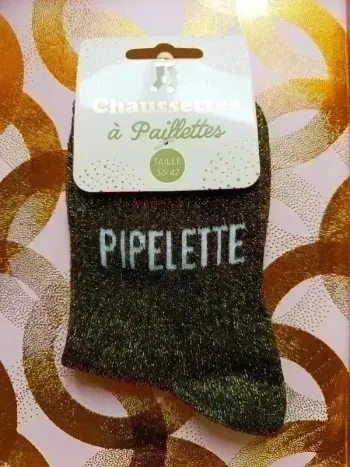 Chaussette à paillettes message