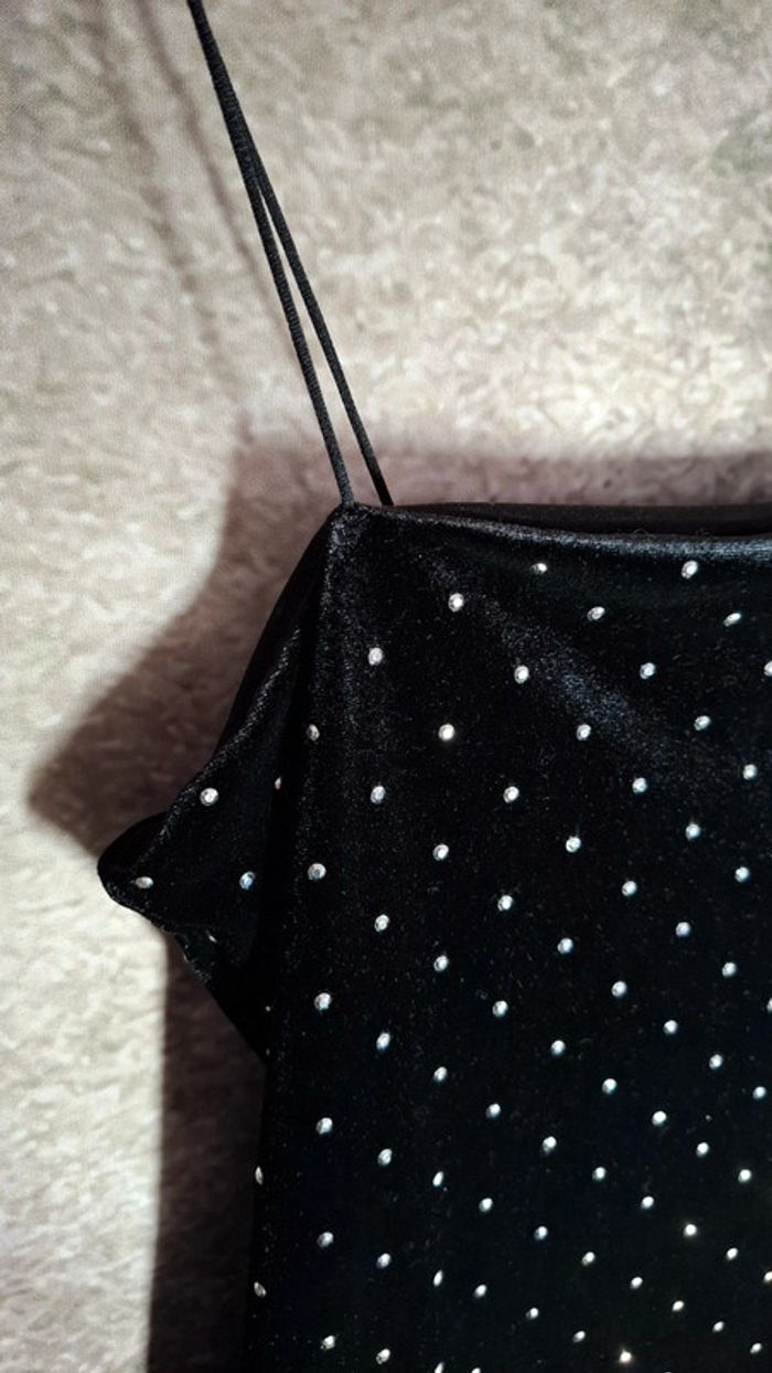 Robe noire velours strass - photo numéro 3