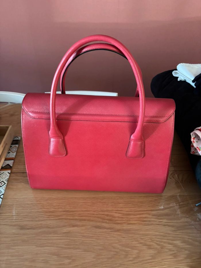 Sublime sac à main en cuir grainé rouge - Le Tanneur - grand modèle Nina - photo numéro 4
