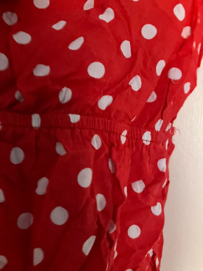 Combishort fluide à pois style rétro noué devant - photo numéro 3