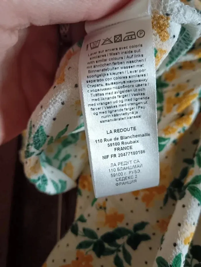 Jupe mi-longue crème jaune fleurie La Redoute - photo numéro 10
