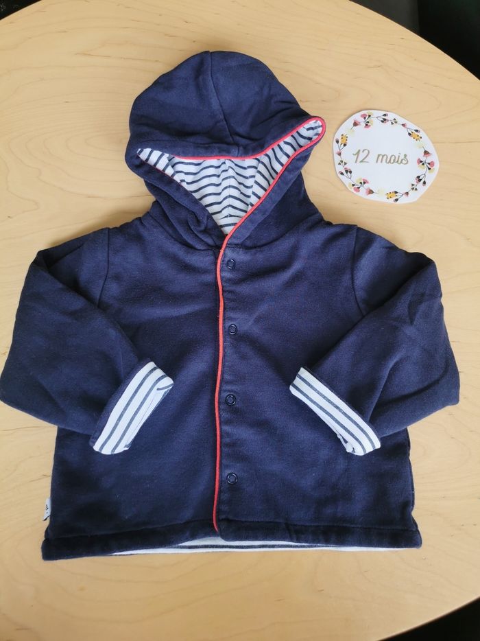 Veste à capuche réversible bébé 12mois absorba